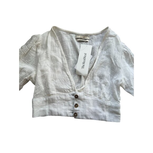 PULL & BEAR White Crop Short Sleeve Button Bolero Size Small - Picture 6 of 7